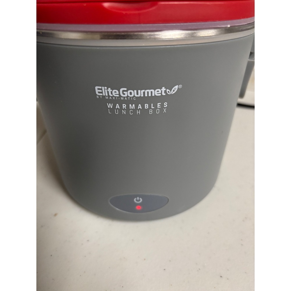Elite Gourmet Warmables Electric Lunch Box Gray Red EFW-6080R Food‎ Warmer 40W
